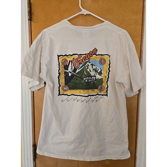 Vintage 1991 NIKE Gray Tag Cycle Oregon T-Shirt Size L Single Stitch Rare - Picture 1 of 9
